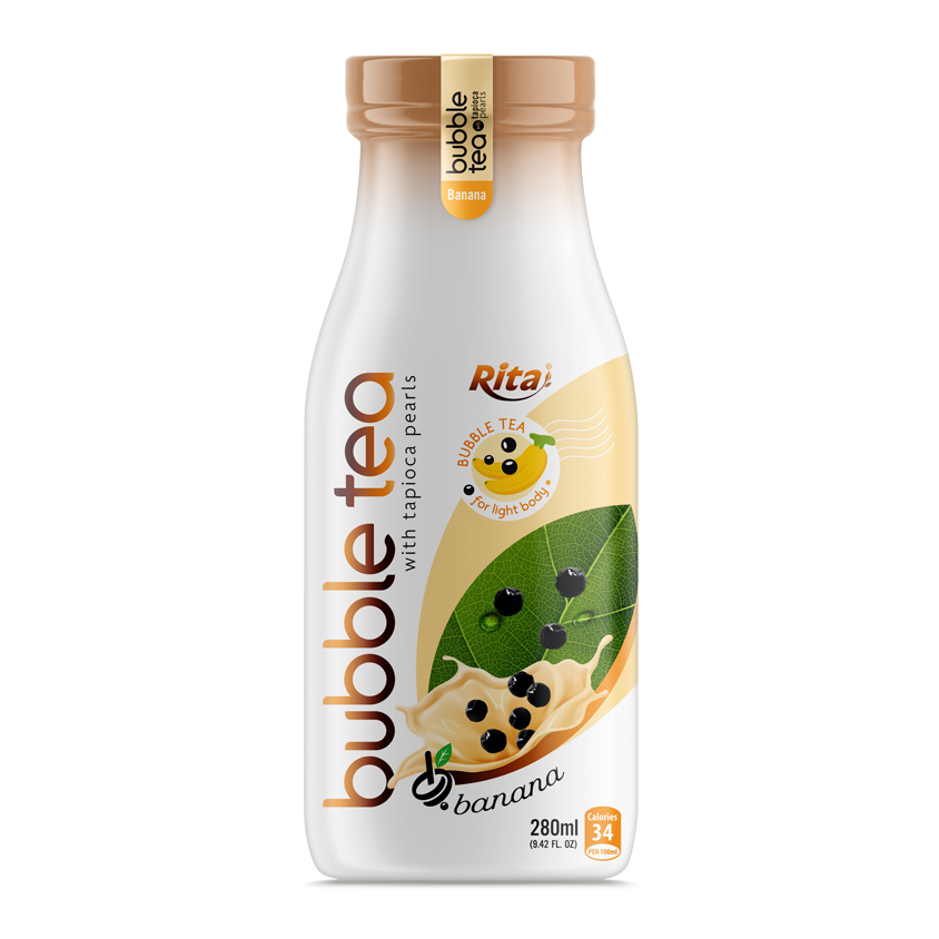 Glass bottle 280ml Bubble Tea with tapioca pearls