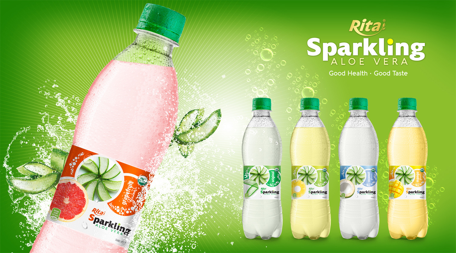 Poster Sparkling Aloe Pet 500ml 1b